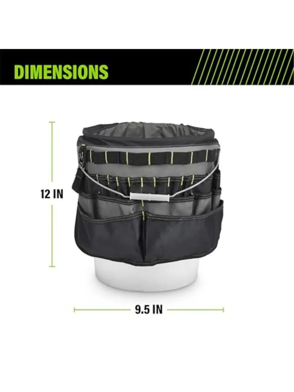 5 Gallon Bucket Tool Organizer 51 Pocket Tool Bag Electrician Contractor Tote